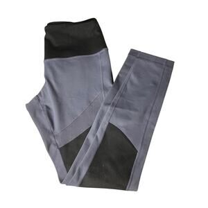 Zella Grey Black Mesh Colorblock Yoga Leggings Size Small